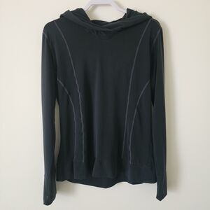 Kuhl Womens Organic Cotton-Blend Hoodie Size M Black Pullover Long Sleeve